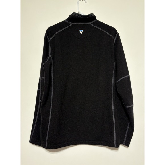 Kuhl Pullover Mens Large Black Revel 1/4 Quarter Zip Fleece Sweater 3007 - Picture 4 of 10
